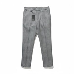 Leo & Zachary Blue Plaid Dress Pants Boys Chambray 14 Slim Fit Adjustable Waist